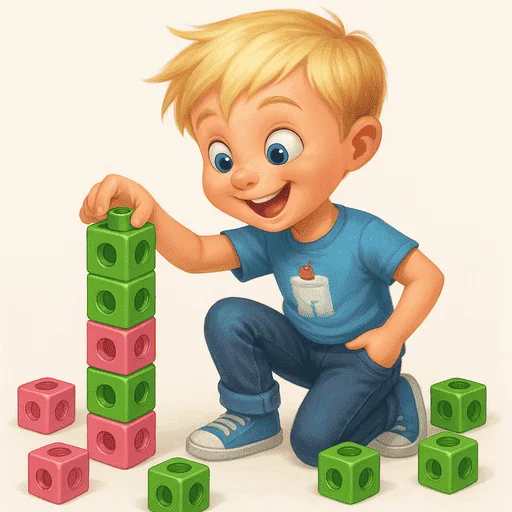 Aitor jugando con policubos